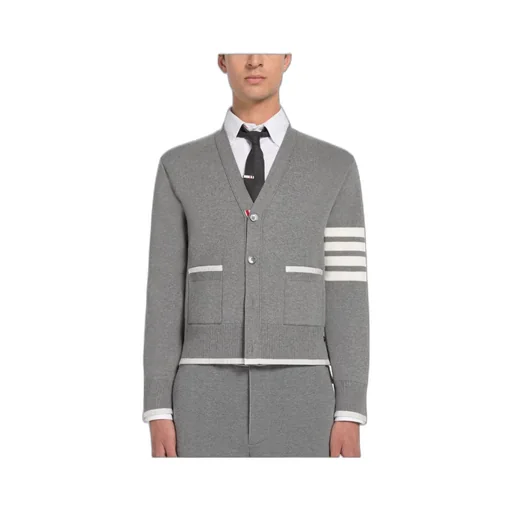 Thom Browne 4-Bar Striped Buttoned Cardigan