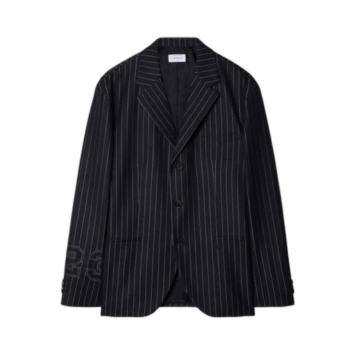 Off-White 23-Print Pinstriped Straight Hem Blazer