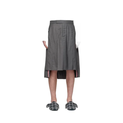 Thom Browne Pleated High-Low Hem Skirt