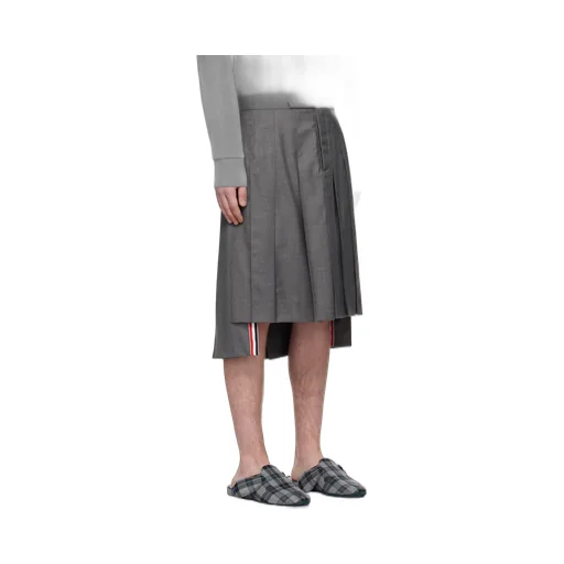 Thom Browne Pleated High-Low Hem Skirt