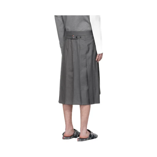 Thom Browne Pleated High-Low Hem Skirt