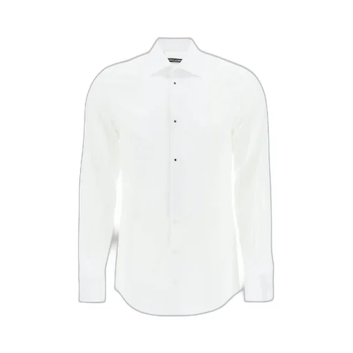 Dolce & Gabbana Embellished Buttoned Poplin Tuxedo Shirt