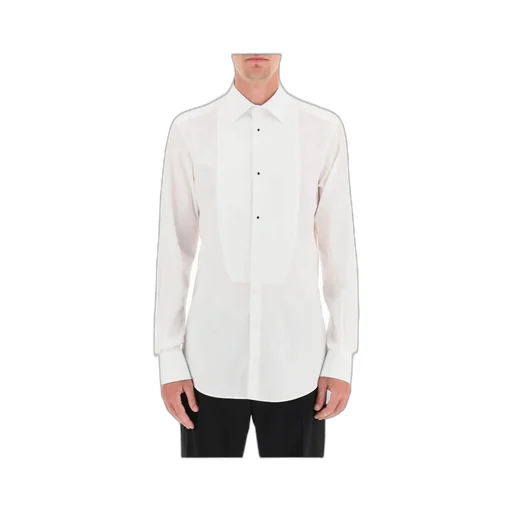 Dolce & Gabbana Embellished Buttoned Poplin Tuxedo Shirt