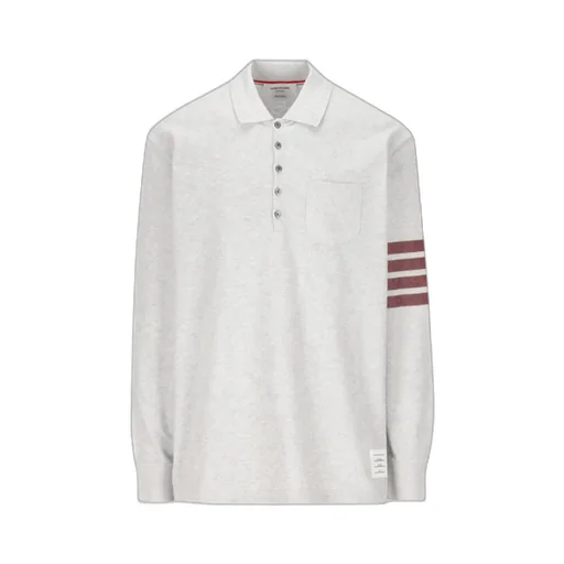 Thom Browne Stripe-Detailed Long-Sleeved Polo Shirt