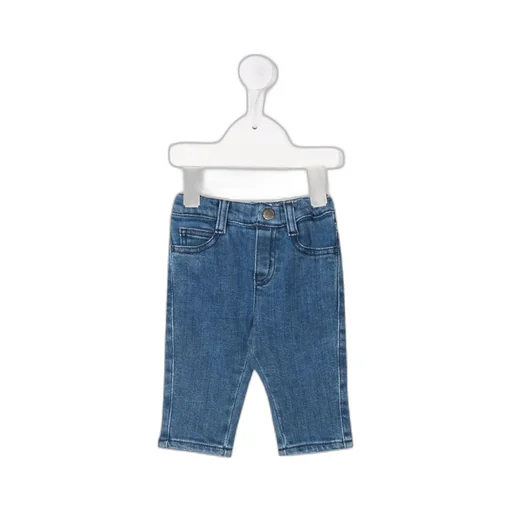 Emporio Armani Kids Logo Plaque Slim Cut Jeans