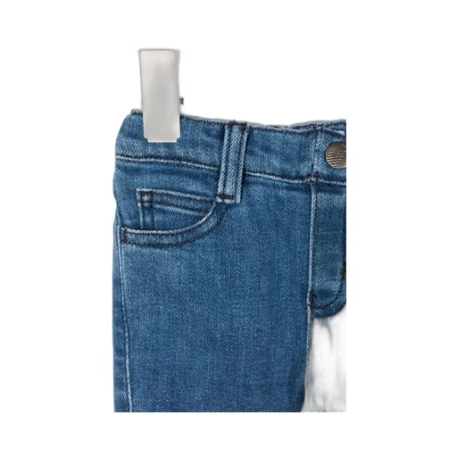 Emporio Armani Kids Logo Plaque Slim Cut Jeans