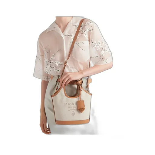 Prada Logo Print Mini Bucket Bag