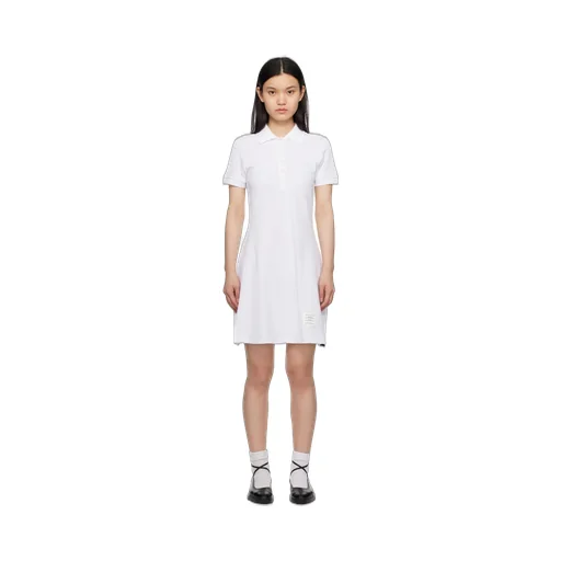 Thom Browne Pique Flared Short-Sleeved Tennis Dress