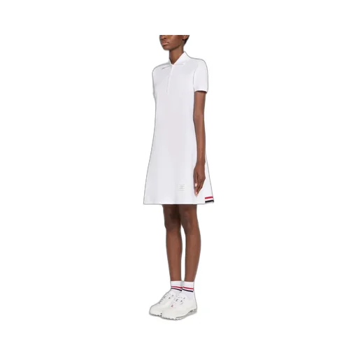 Thom Browne Pique Flared Short-Sleeved Tennis Dress