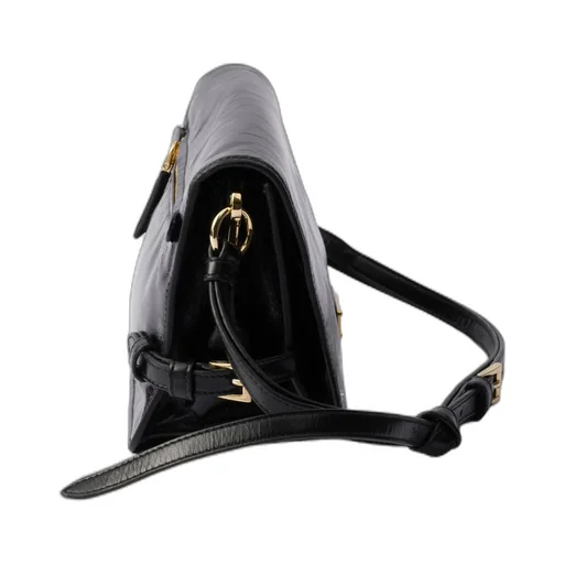 Prada Logo Plaque Foldover Top Shoulder Bag