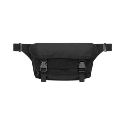 Saint Laurent Logo Embroidered Buckled Crossbody Bag