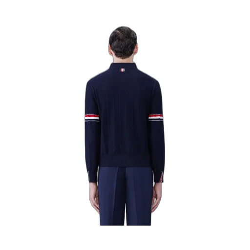 Thom Browne Rwb-Striped Long-Sleeved Polo Shirt