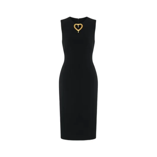 Moschino Heart-Detailed Sleeveless Midi Dress