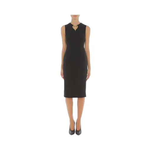 Moschino Heart-Detailed Sleeveless Midi Dress