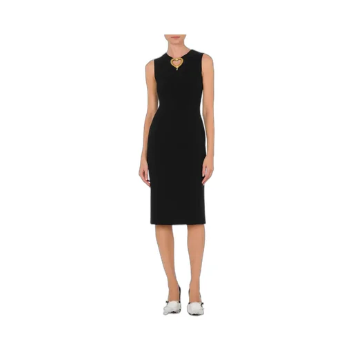 Moschino Heart-Detailed Sleeveless Midi Dress