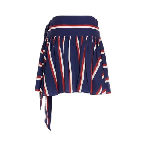 High Summer Capsule - Blue And Red Striped Pleated Skirt