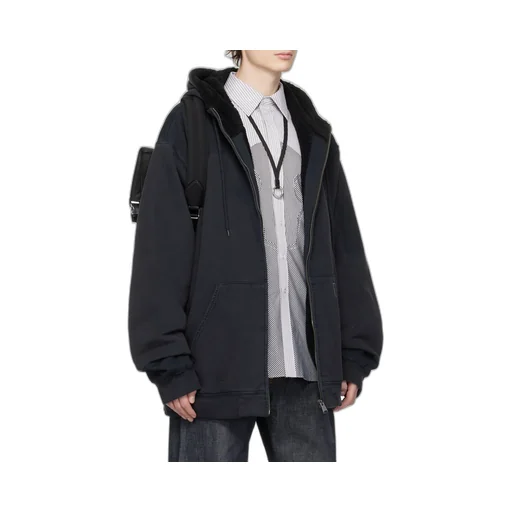 Maison Margiela Zip Up Drawstring Hoodie