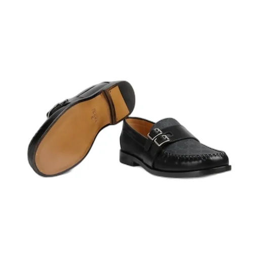 Gucci Gg Supreme Buckle Loafers