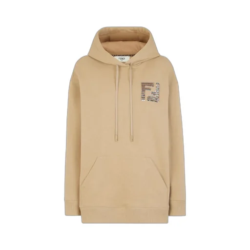 Fendi Ff Sequin-Embellished Drawstring Hoodie