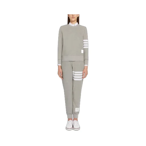 Thom Browne 4-Bar Crewneck Ribbed Sweatshirt