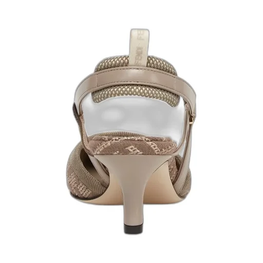 Fendi Logo Detailed Slingback Pumps
