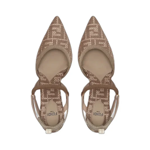 Fendi Logo Detailed Slingback Pumps