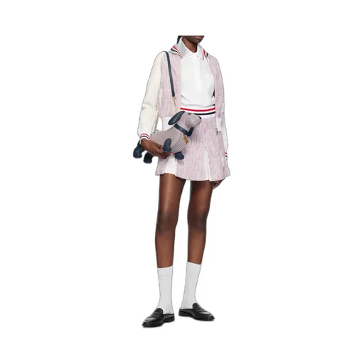 Thom Browne Rwb Striped Tweed Pleated Skirt