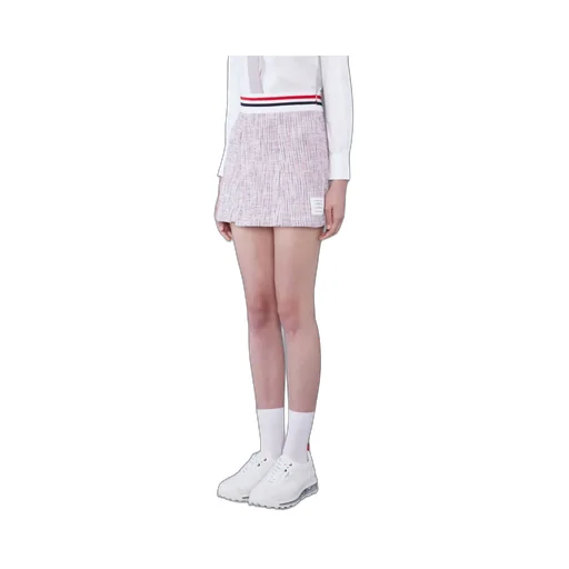 Thom Browne Rwb Striped Tweed Pleated Skirt