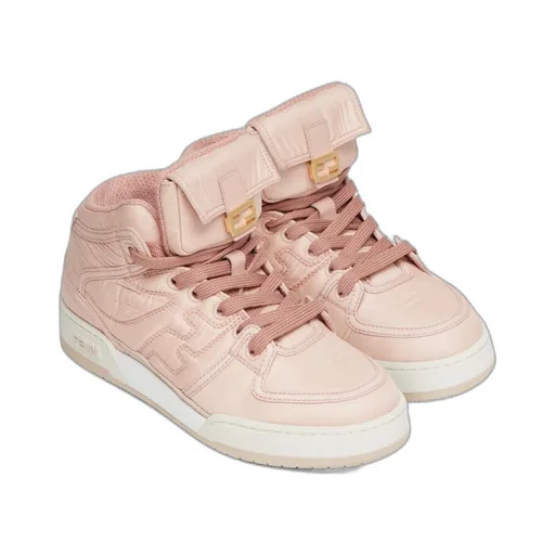 Fendi Logo Embossed High-Top Sneakers