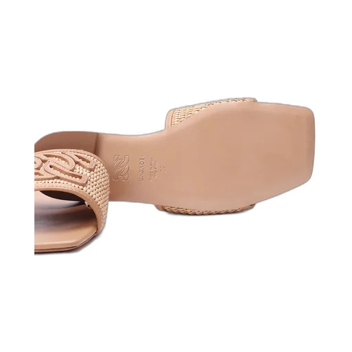 Casadei Portofino Logo-Patch Square-Toe Slides