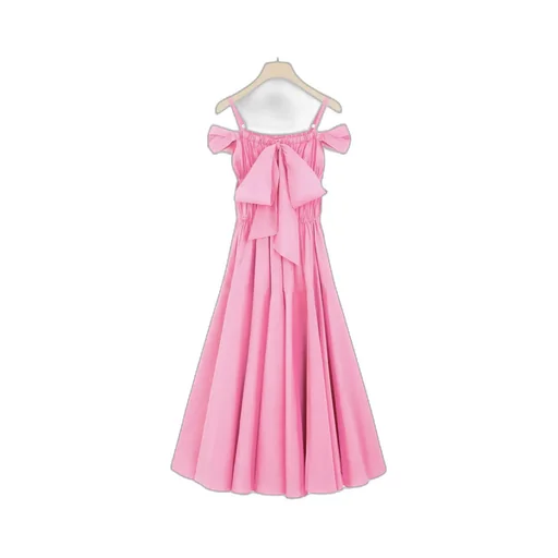 Patou Bow-Detailed Off-Shoulder Midi Dress