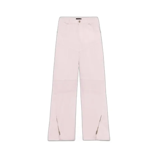 Blumarine High Waist Ribbed-Knee Detailed Jeans