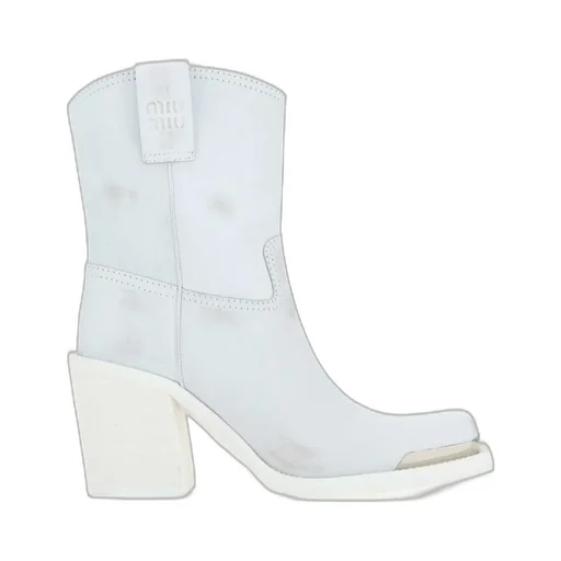Miu Miu Logo Detailed Ankle Boots