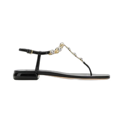 Miu Miu Square-Toe Embellished Thong Sandals