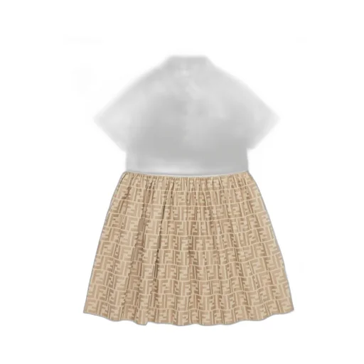 Fendi Kids Ff Jacquard Panelled Dress