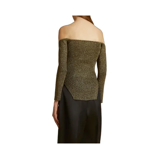 Khaite The Maria Off-Shoulder Knitted Jumper