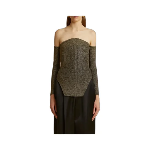 Khaite The Maria Off-Shoulder Knitted Jumper