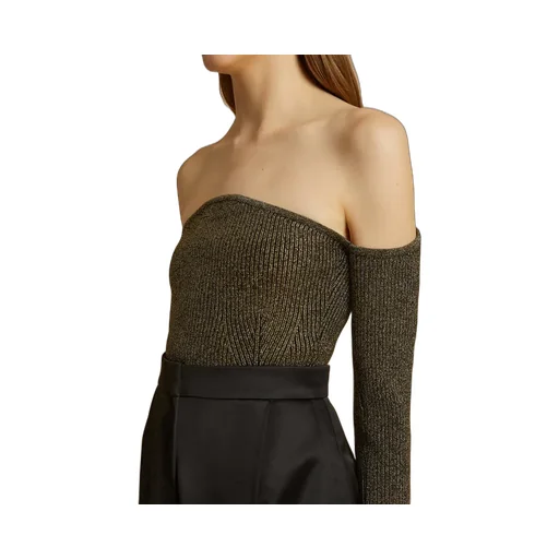 Khaite The Maria Off-Shoulder Knitted Jumper