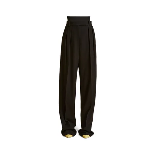 Khaite Cessie High-Waist Straight Leg Trousers