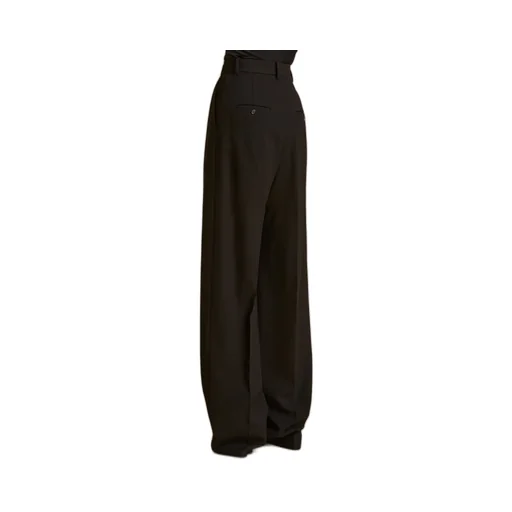 Khaite Cessie High-Waist Straight Leg Trousers