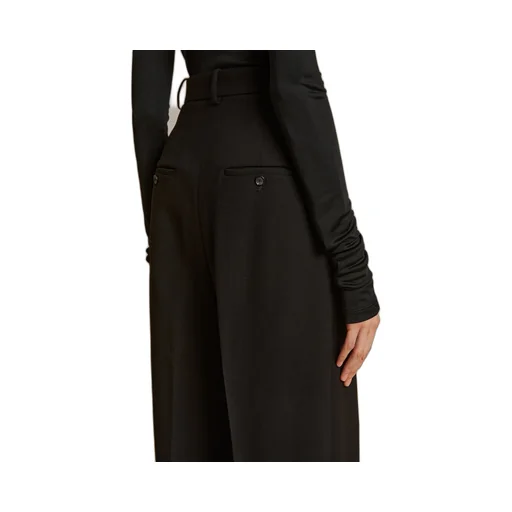 Khaite Cessie High-Waist Straight Leg Trousers