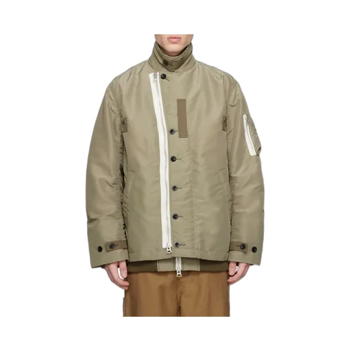 Sacai Layered Single-Breasted Zipped Jacket