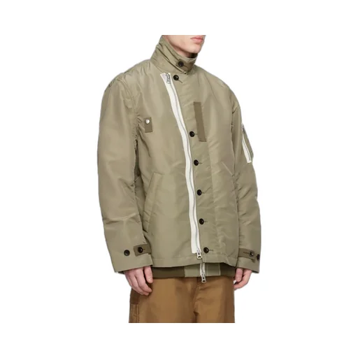 Sacai Layered Single-Breasted Zipped Jacket