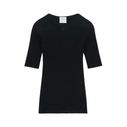 Courrges Solar Crewneck Short-Sleeved Jumper