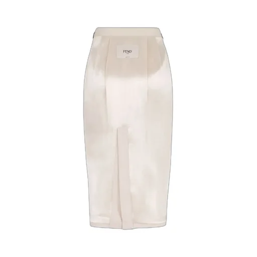 Fendi Logo Patch Midi Pencil Skirt