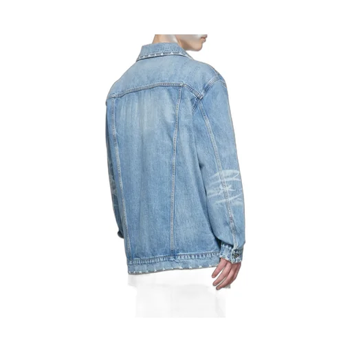 Logo Lapel Denim Coat