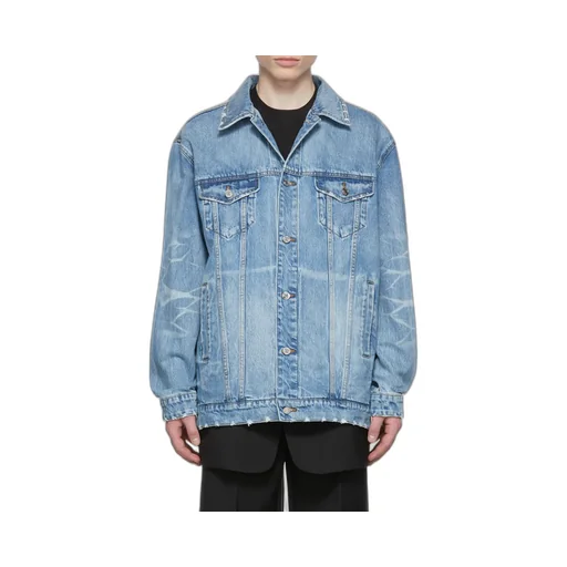 Logo Lapel Denim Coat