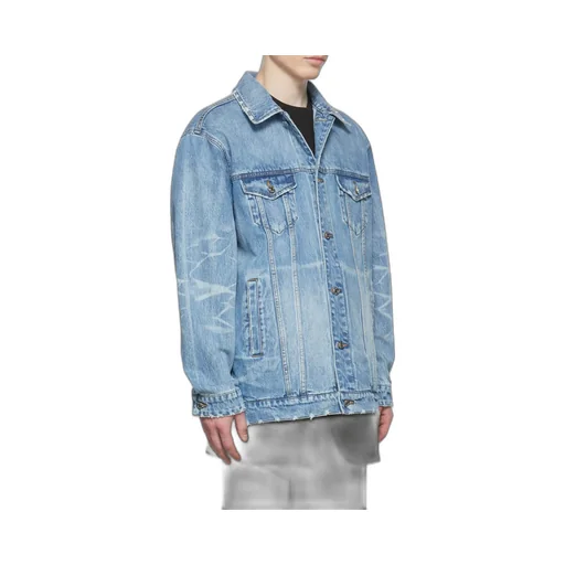Logo Lapel Denim Coat