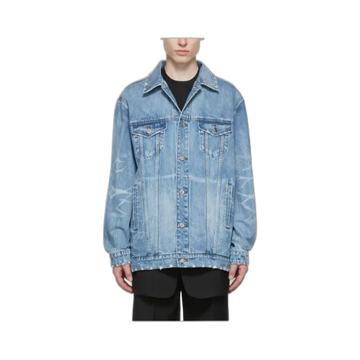 Logo Lapel Denim Coat
