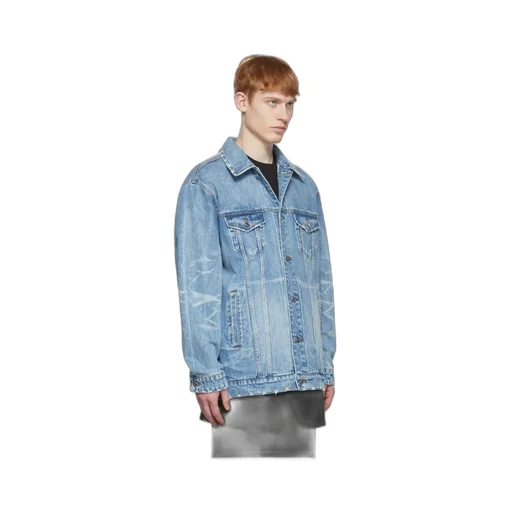 Logo Lapel Denim Coat